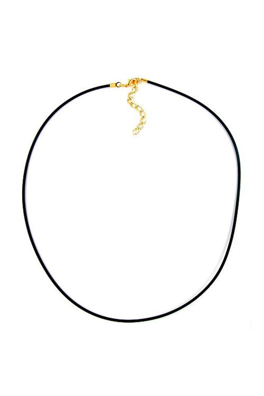 HALSBAND 2MM GUMMIBAND GULDPLATERAD LÄS 40CM