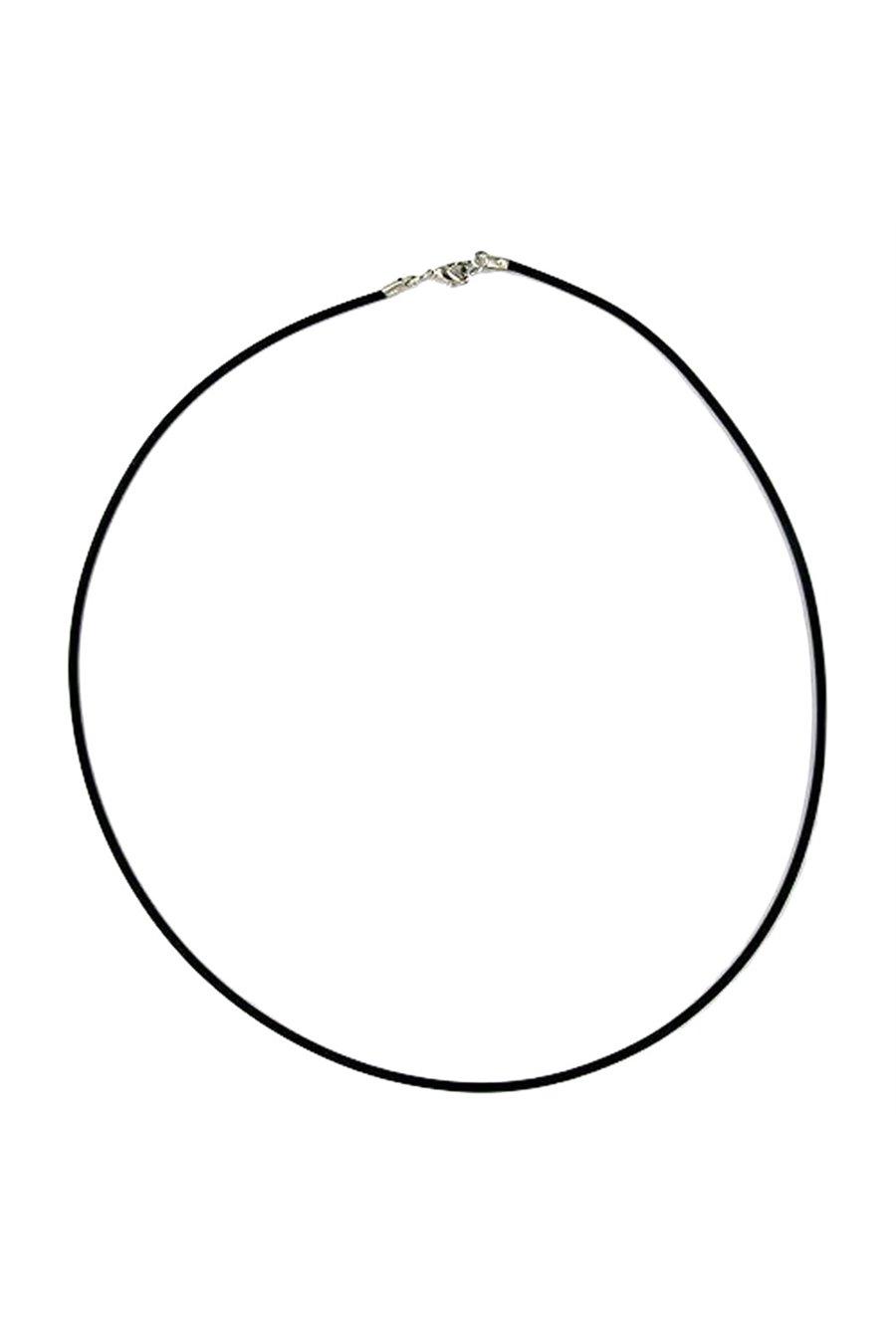 HALSBAND 2MM GUMMIBAND SILVERKLÄNG 50CM