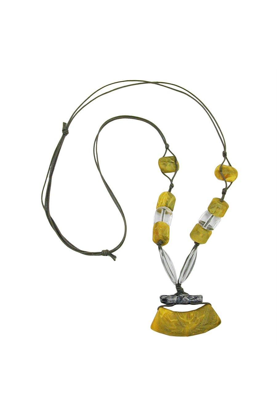 HALSBAND RÖR FLAT BÖJD GUL-GRÖN 95CM