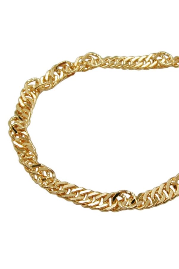 Necklace 3mm Singapore Chain Diamond Cut Gold Plated Amd 50cm - GL218000-50