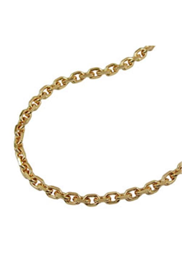 Necklace Anchor Chain 2.6mm 8x Diamond Cut Gold Plated Amd 50cm - GL211001-50