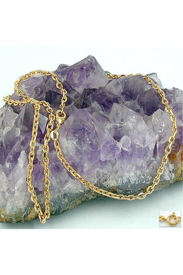 Necklace Anchor Chain 2.6mm 8x Diamond Cut Gold Plated Amd 50cm - GL211001-50