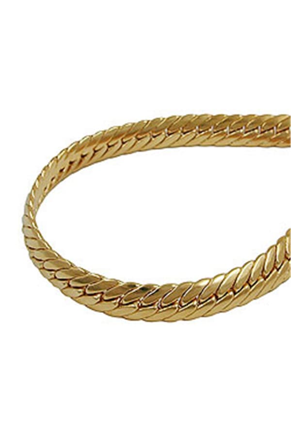 Necklace 5mm Oval Pressed Flat Curb Chain Gold Plated Amd 50cm - GL206001-50