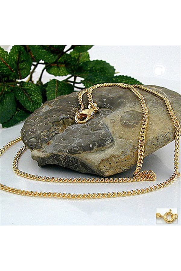 Necklace 2mm Flat Curb Chain Diamond Cut Gold Plated Amd 60cm - GL201601-60