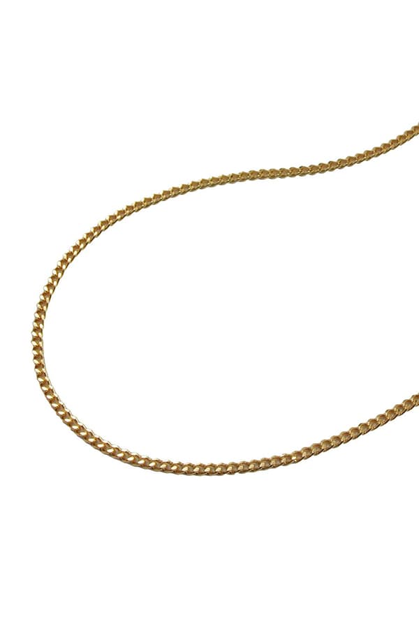 Necklace 1.2mm Flat Curb Chain Diamond Cut Gold Plated Amd 36cm - GL201351-36