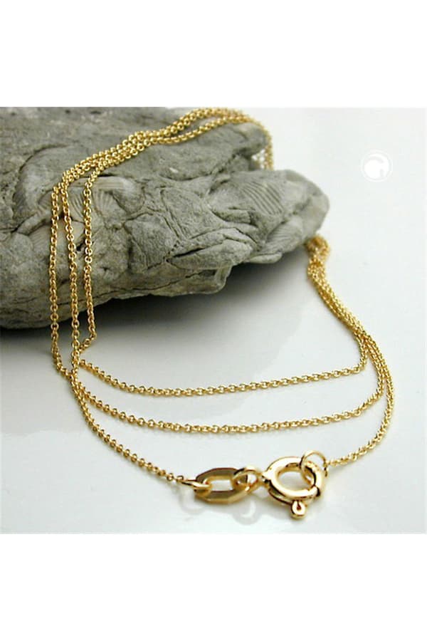 Necklace 0.7mm Thin Anchor Chain 9k Gold 42cm - GL511015-42