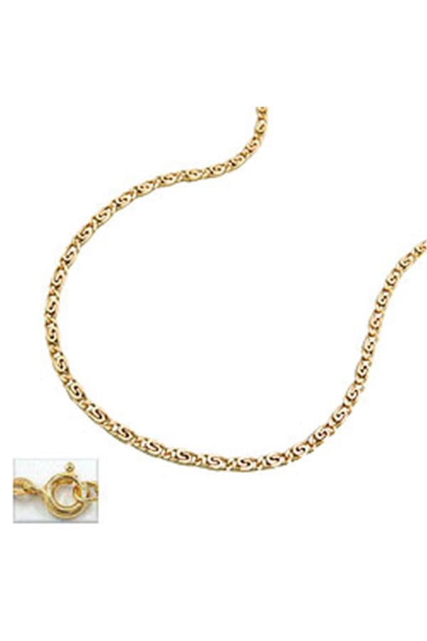 Necklace 1.2mm S-Curb Scroll Chain 14kt Gold 42cm - GL508003-42