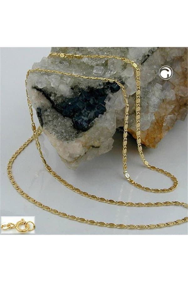 Necklace 1.2mm S-Curb Scroll Chain 14kt Gold 42cm - GL508003-42