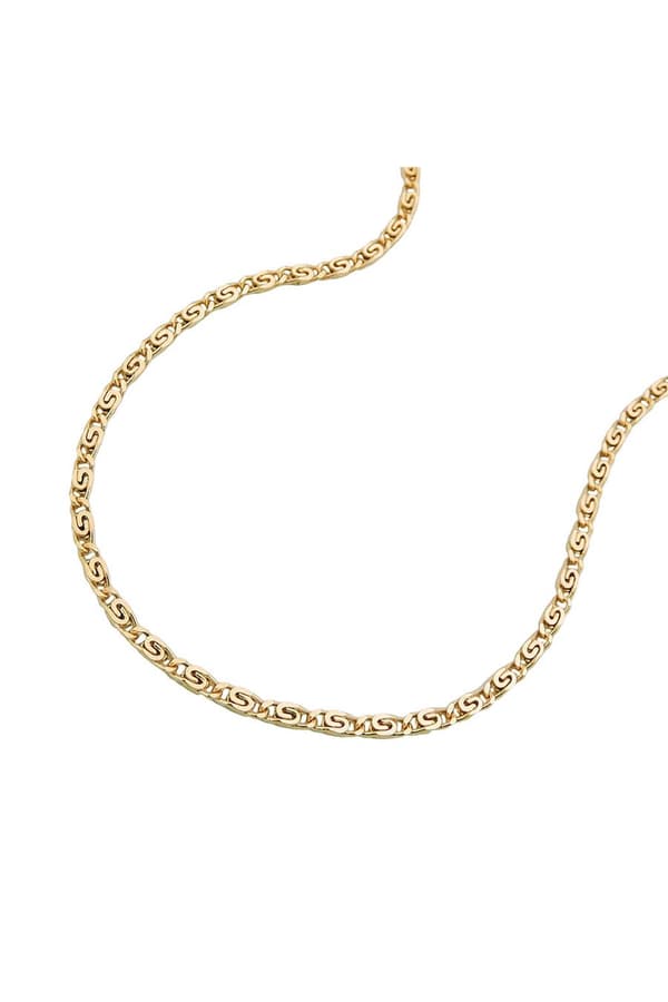 Necklace 1.2mm S-Curb Scroll Chain 14kt Gold 42cm - GL508003-42