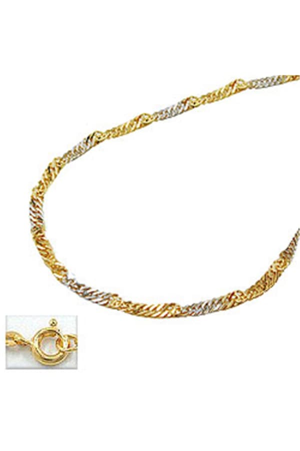 Necklace 1.8mm Singapore Chain Bicolor 9kt Gold 45cm - GL518005-45