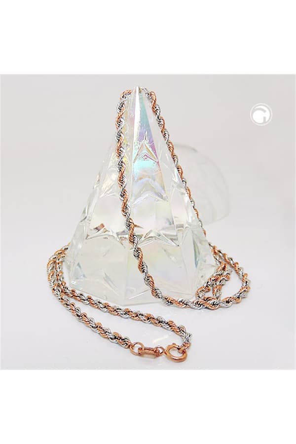 Necklace 2mm French Rope Chain Bicolor 9k Gold 45cm - GL517002-45