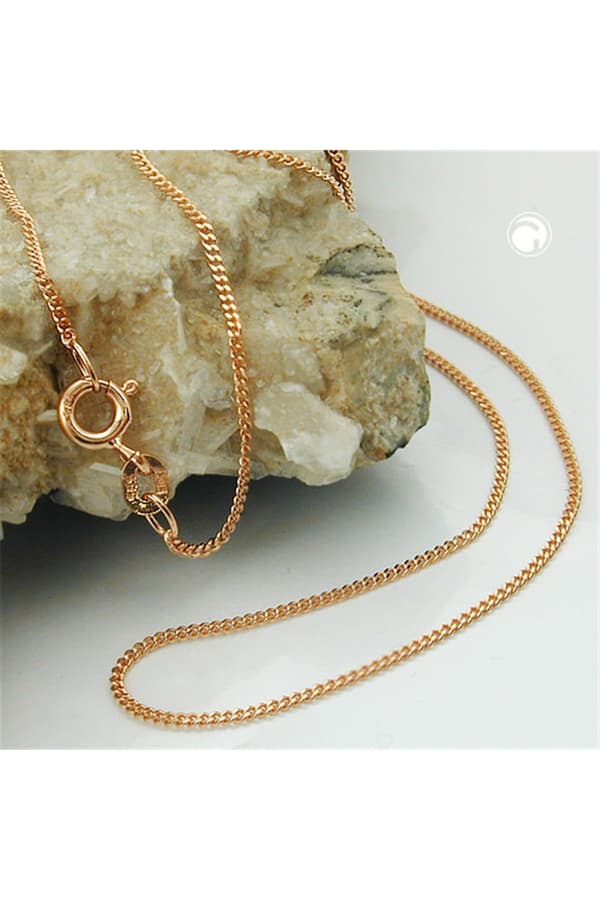 Necklace 1mm Thin Curb Chain 14k Redgold 45cm - GL501353-45