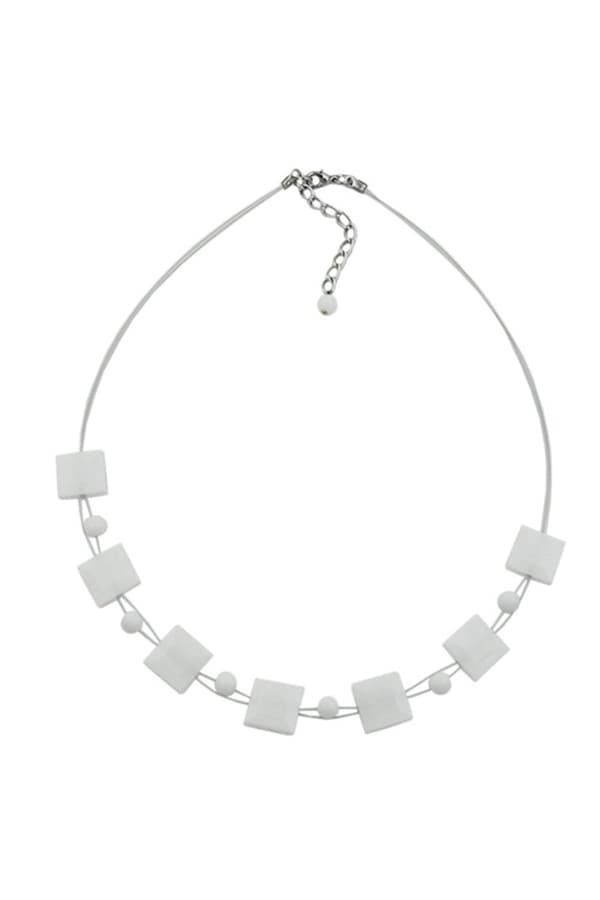 Necklace Square White-Shiny 45cm - GL07440