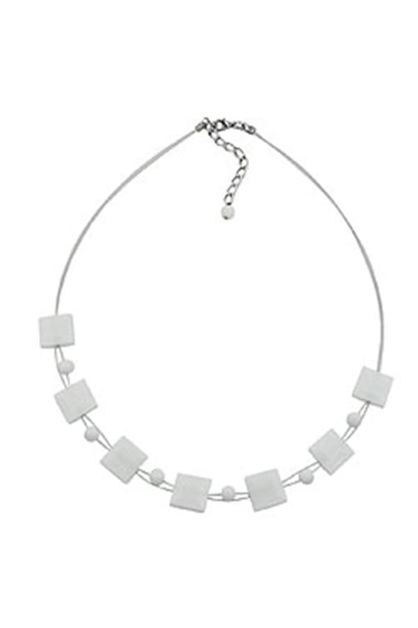 Necklace Square White-Shiny 45cm - GL07440