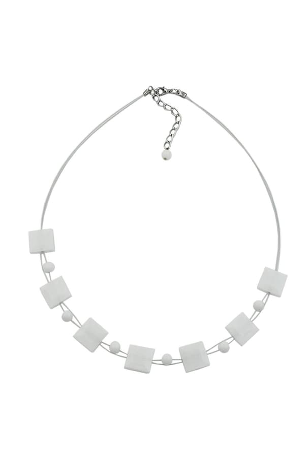 Necklace Square White-Shiny 45cm - GL07440