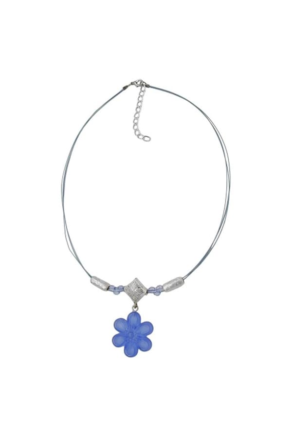 Necklace Flower Pendant Blue - GL07024