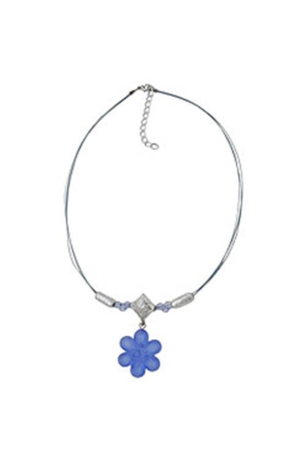 Necklace Flower Pendant Blue - GL07024