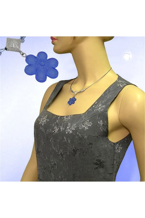 Necklace Flower Pendant Blue - GL07024