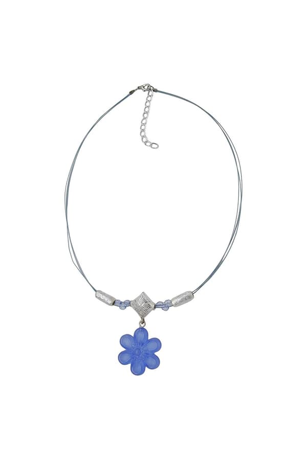 Necklace Flower Pendant Blue - GL07024