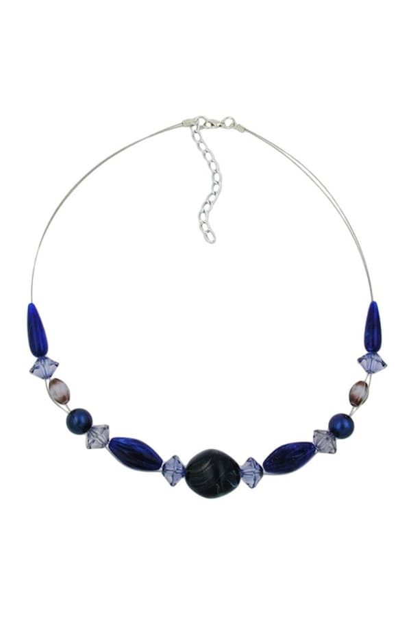 Necklace Blue Beads 45cm - GL02804