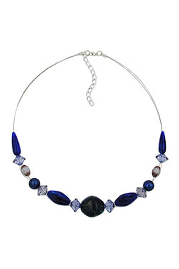 Necklace Blue Beads 45cm - GL02804