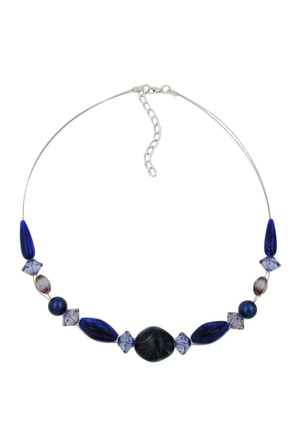 Necklace Blue Beads 45cm - GL02804