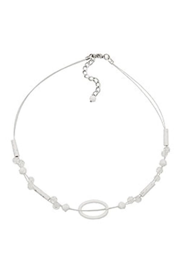 Necklace White Oval Ring Transparent - GL02398