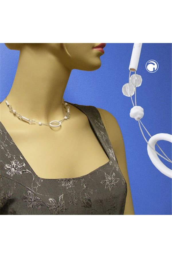 Necklace White Oval Ring Transparent - GL02398