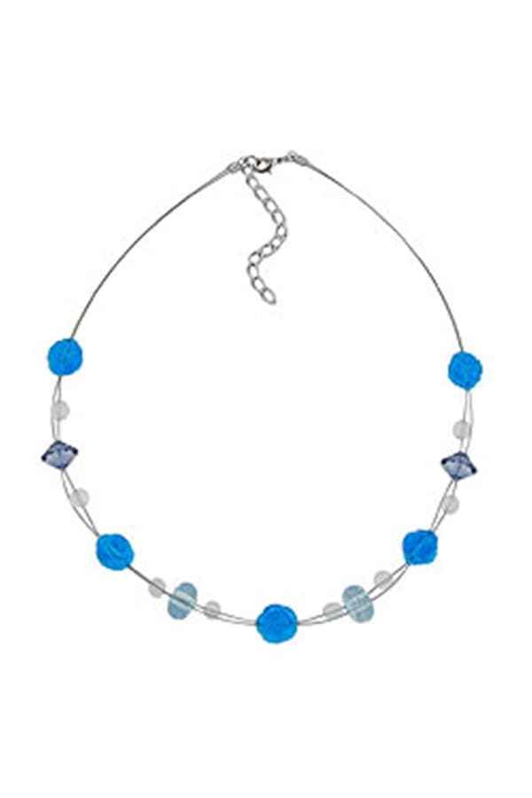 Necklace Flower Bead Turquoise - GL00479