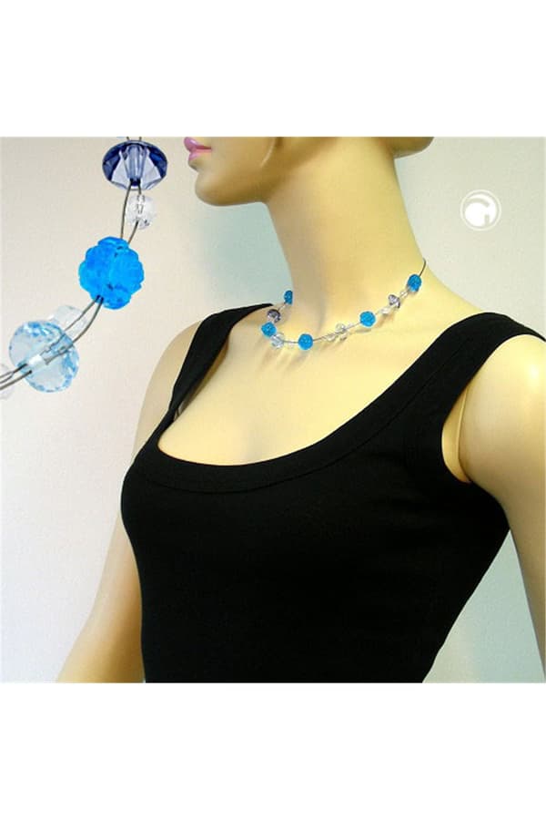 Necklace Flower Bead Turquoise - GL00479