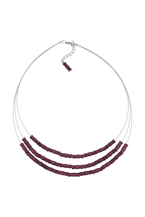 Necklace Three Rows Purple - GL02256