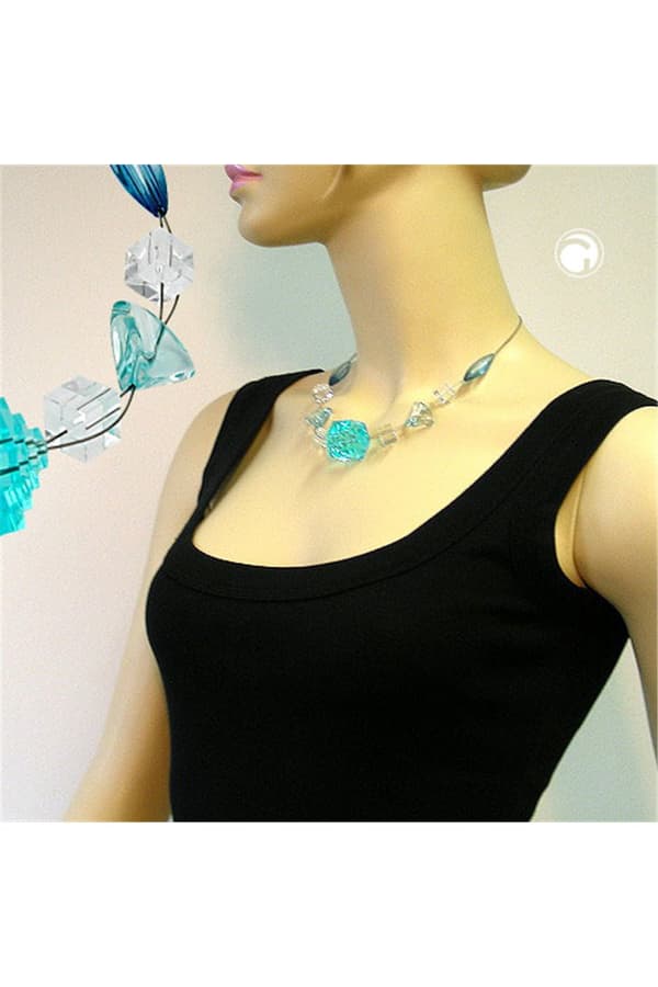 Necklace Eye-Catching Bead Aqua - GL02011
