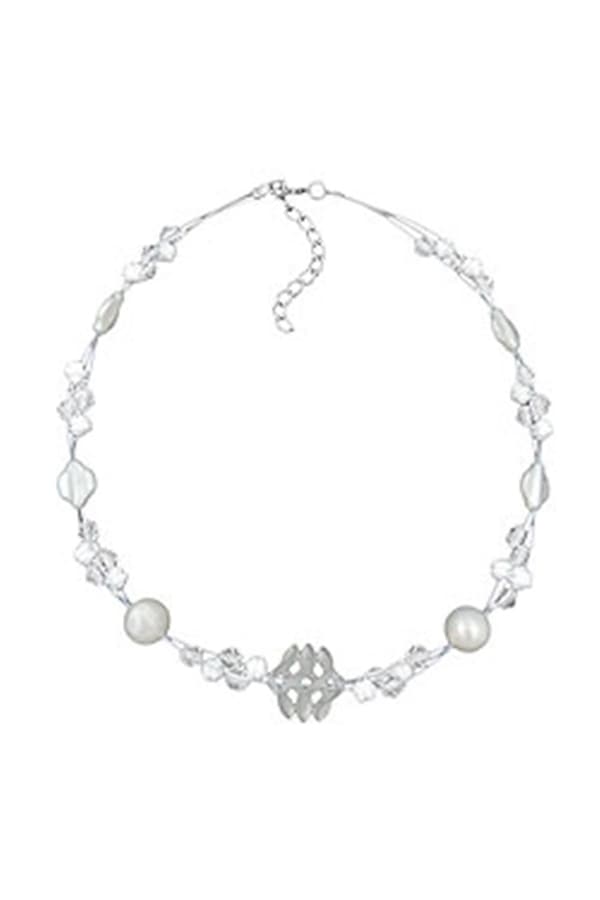 Necklacewhite Frosted And Pearly White Beads On Coated Flexible Wire - GL01308