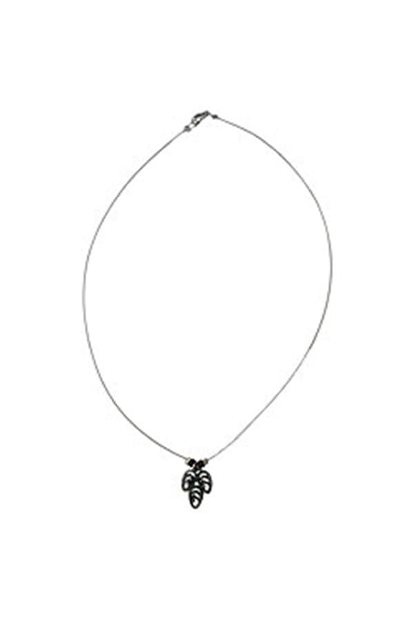 Necklace Leaf Pendant Red Beads - GL06971