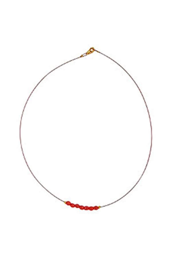 Necklace Glass Beads Red - GL06984
