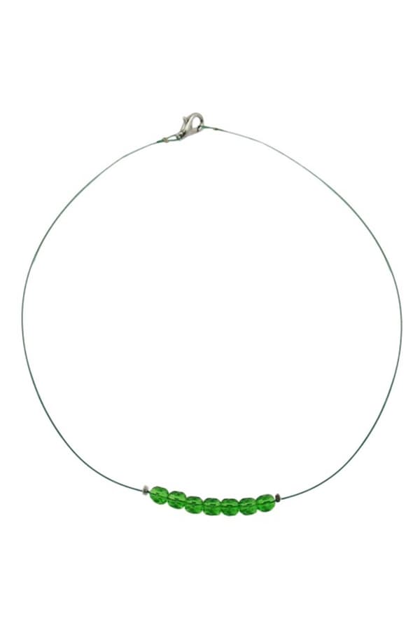 Necklace Glass Beads Green - GL06965