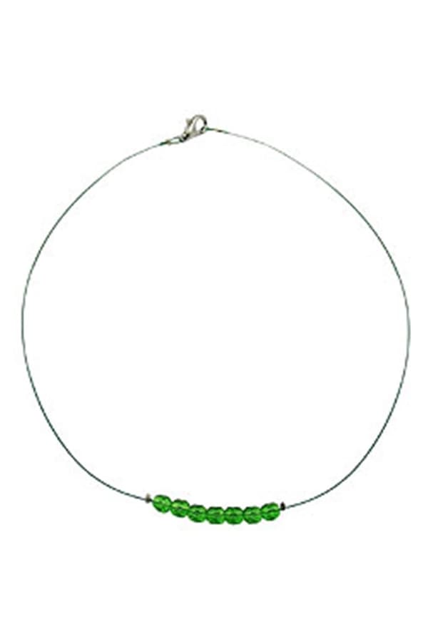 Necklace Glass Beads Green - GL06965