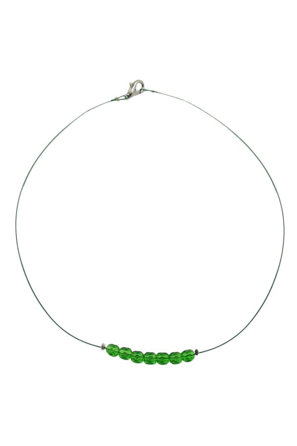 Necklace Glass Beads Green - GL06965