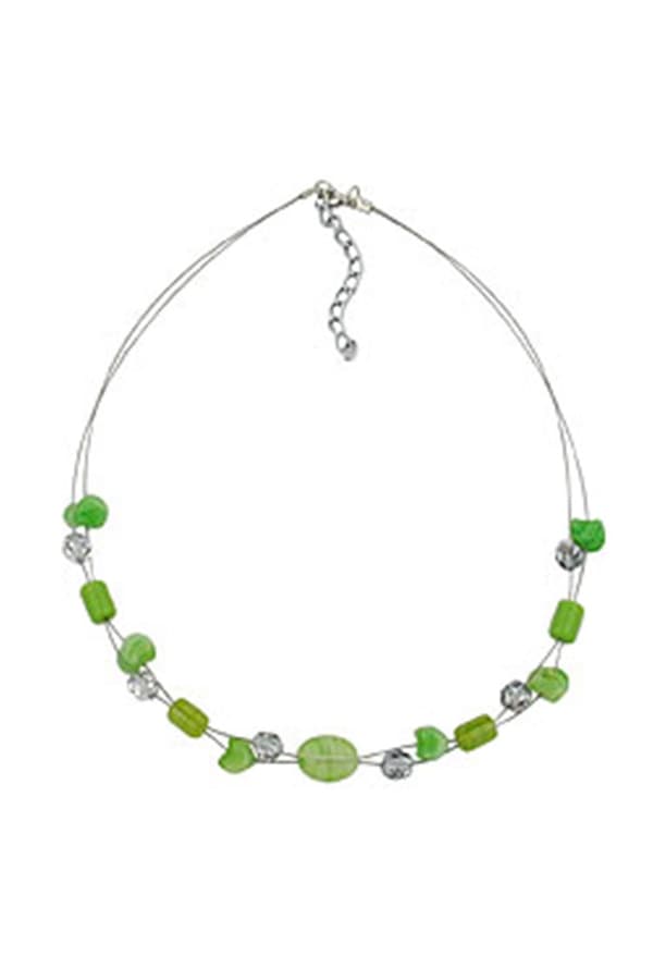 Necklace Glass Beads Green - GL02550