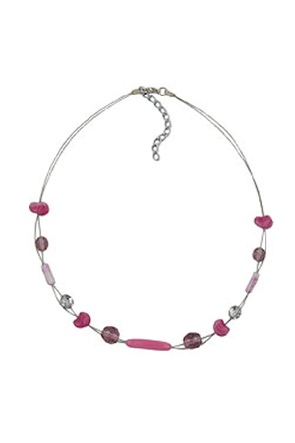 Necklace Glass Beads Purple 45cm - GL02533