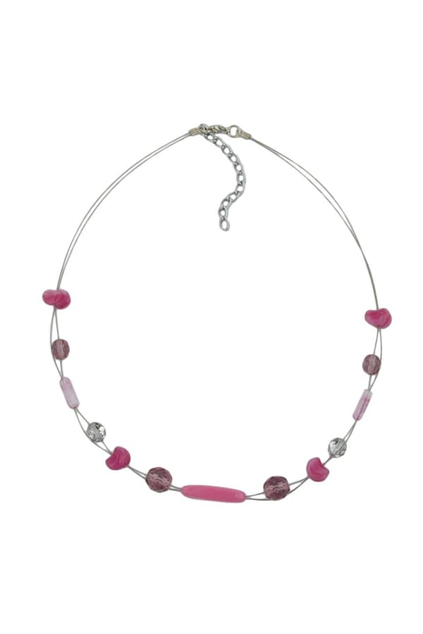 Necklace Glass Beads Purple 45cm - GL02533
