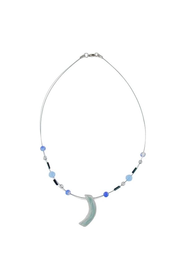 Necklace Angle Grey-Blue-Silver-Coloured 42cm - GL00315
