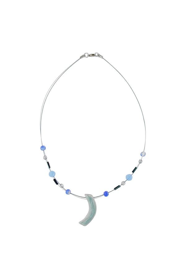 Necklace Angle Grey-Blue-Silver-Coloured 42cm - GL00315
