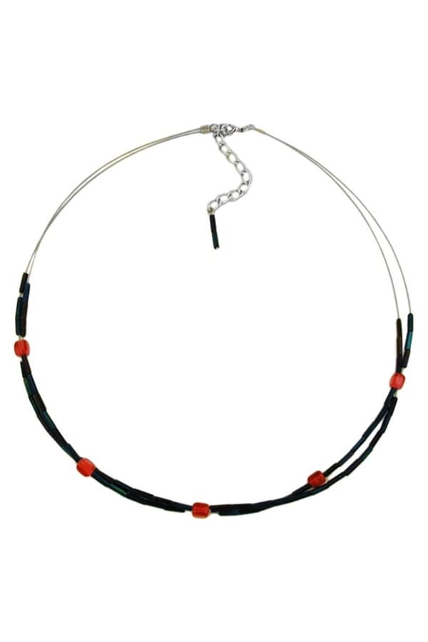 Necklace Glass Beads Blue Ab - GL00111