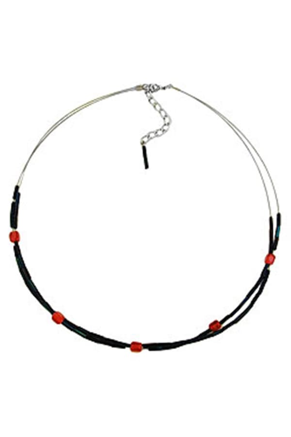 Necklace Glass Beads Blue Ab - GL00111