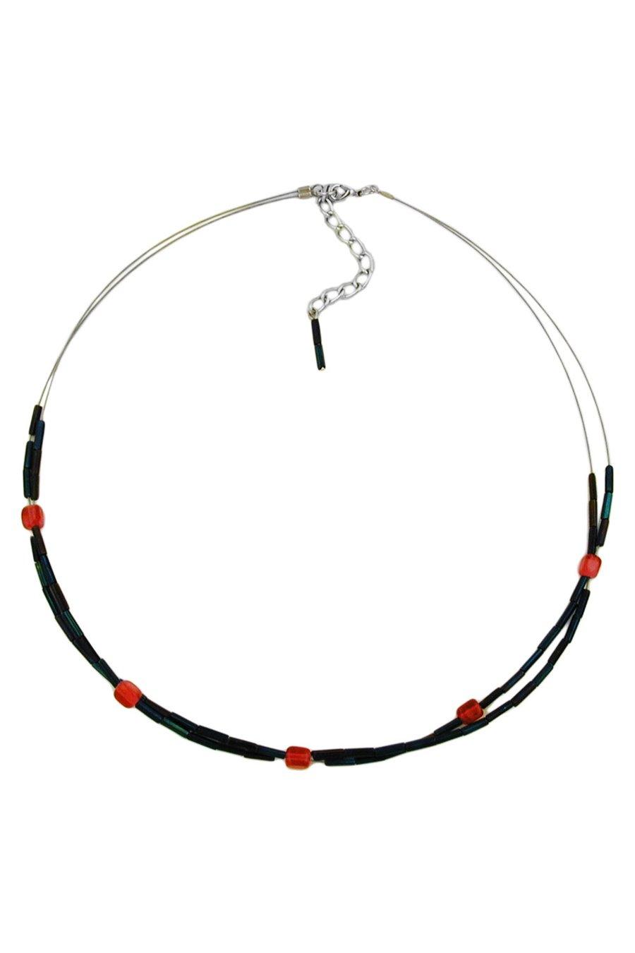 NECKLACE GLASS BEADS BLUE AB