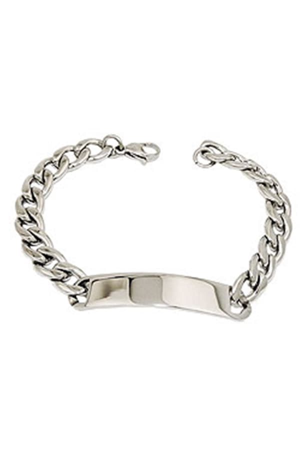 Id Bracelet Curb Chain Stainless Steel - GL03358-21