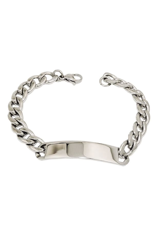 Id Bracelet Curb Chain Stainless Steel - GL03358-21