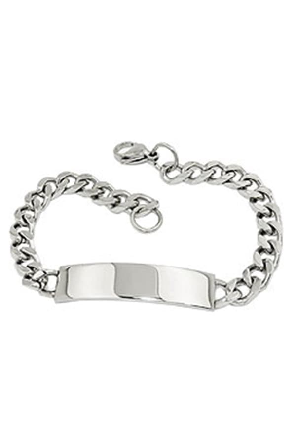 Id Bracelet Curb Chain Stainless Steel - GL03353-20