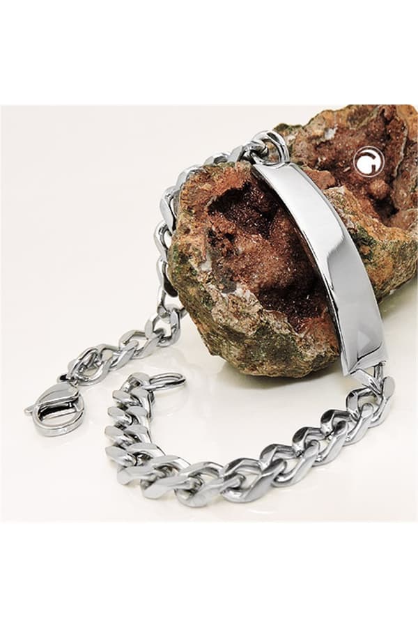 Id Bracelet Curb Chain Stainless Steel - GL03353-20